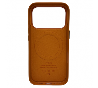 Чехол для iPhone 17 Pro кожаный Magsafe, оранжевый#2143042
