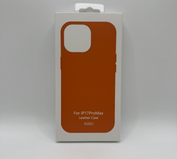Чехол для iPhone 17 Pro Max кожаный Magsafe, оранжевый#2143347