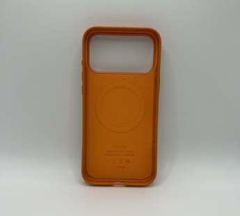 Чехол для iPhone 17 Pro Max кожаный Magsafe, оранжевый#2143349
