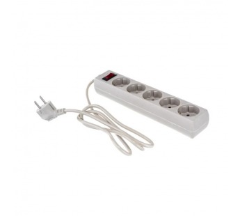 Сетевой фильтр  1.5м, 5 розеток Exegate, SP-5-1.5G, 10А, 2200Вт, с выключателем, серый, пакет, шт#2136928