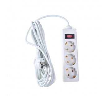 Сетевой фильтр  5.0м, 3 розетки Exegate, SP-3-5W, 10А, 2200Вт, с выключателем, белый, пакет, шт#2136931