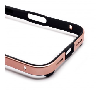 Чехол-бампер - металлический с силиконовыми бортами  для "Apple iPhone 17" (rose gold) (243530)#2142070