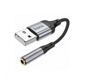 Переходник HOCO LS36A USB - Aux 3.5 (серый)#2138509