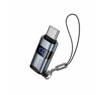 Переходник HOCO UA44A TC(m)-TC(f) с индикацией мощности PD 100W (серый)#2140755