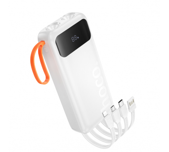Аккумулятор внешний HOCO J151A Spirit, 20000mAh, пластик, индикатор,  кабель Type-C, микро USB, 8 pin, цвет: белый (1/31)#2138954