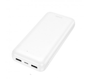 Аккумулятор внешний HOCO J153А, 20000mAh, пластик, 2 USB, цвет: белый (1/64)#2138956