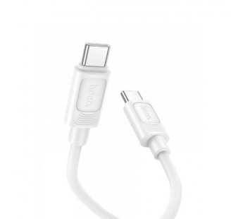 Кабель Type-C - Type-C HOCO X122 Benefit, 1.0м, круглый, PD60Вт, 3.0А, силикон, упакованный, цвет: белый (1/420)#2138944