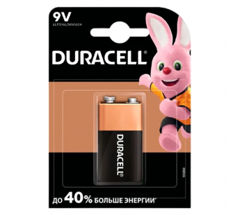 Батарейка Duracell Plus Крона 6LR61 BL1 Alkaline 9V (1/10)#2139845
