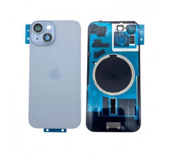 Задняя крышка iPhone 15 (Стекло камеры + Рамка + MagSafe) Оригинал Голубой#2140481
