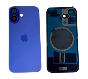 Задняя крышка iPhone 16 (Стекло камеры + Рамка + MagSafe) Оригинал Голубой#2144933