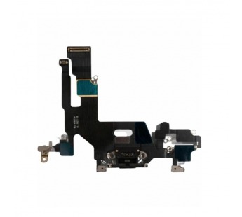 Шлейф iPhone 11 на системный разъем + микрофон Черный (Оригинал) Снятый#2142700
