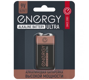 Элемент питания Energy Ultra 6LR61/1B (1/10/80)#2140963