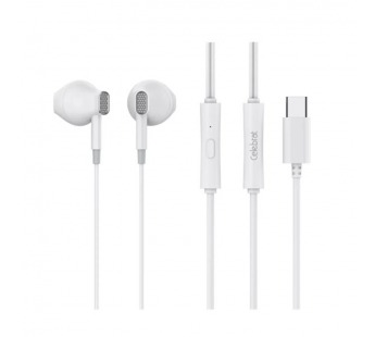 Проводные наушники с микрофоном вкладыши Celebrat D12 Type-C  (white) (243929)#2141204