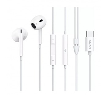 Проводные наушники с микрофоном вкладыши Celebrat E400 Type-C  (white) (243926)#2141207