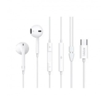Проводные наушники с микрофоном вкладыши Celebrat E500 Type-C  (white) (243927)#2141208