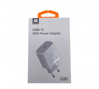 Сетевое зарядное устройство Type-C WUW C280 (1Type-C PD 40W) Белый (для iPhone)#2146594