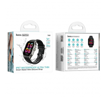 Умные часы HOCO Y41 (1,95"/300mAh/IP67/функция звонка/Уведомления/Bluetooth) черные#2142100