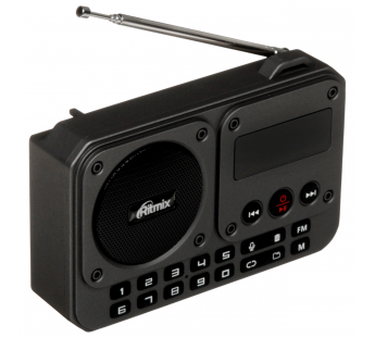 Радиоприемник RITMIX RPR-010, Bluetooth v.5.3, диктофон, USB флэш/microSD, вход AUX, LED дисплей, темно-серый(1/60)#2142618