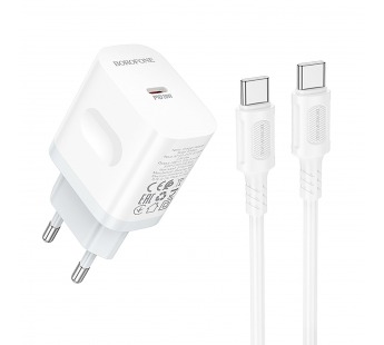 Адаптер Сетевой с кабелем Borofone BA99A Breeze PD (повр. уп.) Type-C 3A/20W (Type-C/Type-C)(244483)#2142049