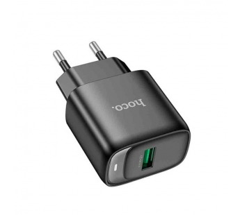 Блок питания сетевой 1 USB HOCO C140A Smart, PD18Вт, QC3.0, цвет: чёрный (1/36/216)#2143101