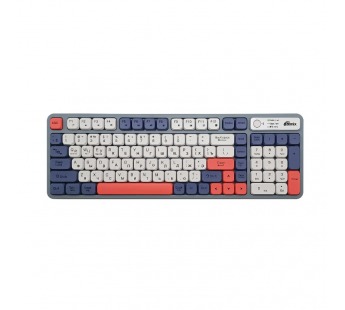 Клавиатура беспроводная RITMIX RKB-504W, серо-бело-красно-синяя, клавиш 100+1, 2,4Ггц+BT-соединение, кабель - USB 1 м, подстветка (1/20)#2146587