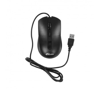 Мышь проводная RITMIX ROM-109, черная, кнопки 3+1, кабель - USB 1,5 м, разрешение DPI 800-1200-1600 (1/100)#2146562
