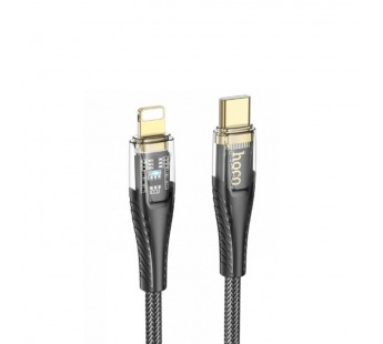 Кабель Lightning - Type-C HOCO U121 (27W/3A/1.2m/текстиль) черный#2143674