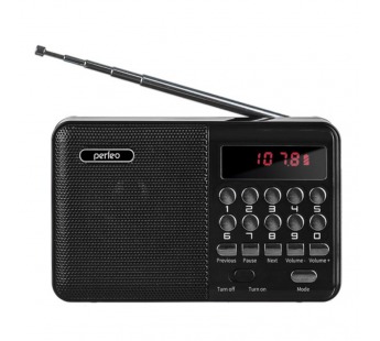 Радиоприемник Perfeo цифровой PALM Next/ FM 87.5-108МГц/ MP3/ Bluetooth 5.3/ USB или 18650/ чер#2146350