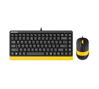 Комплект проводной Клавиатура + Мышь A4TECH Fstyler F1110, USB Multimedia (F1110 BUMBLEBEE), черная/желтый (1/10)#2145939