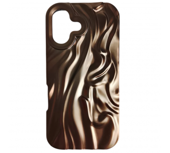 Чехол силиконовый iPhone 16 ВОЛНА 3D бронза#2145827