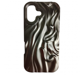 Чехол силиконовый iPhone 16 ВОЛНА 3D титан#2145824