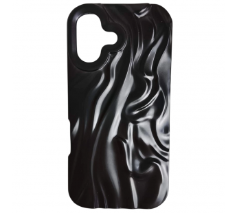 Чехол силиконовый iPhone 16 ВОЛНА 3D черный#2145823