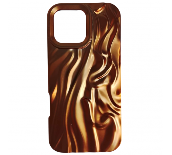 Чехол силиконовый iPhone 16 Pro ВОЛНА 3D оранжевый#2145817