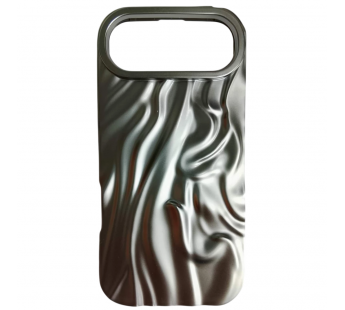 Чехол силиконовый iPhone 17 Air ВОЛНА 3D серебристый#2145854