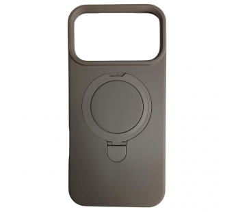 Чехол силиконовый iPhone 17 Pro Max MagSafe цветной с кольцом серый#2145864