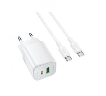 Адаптер Сетевой с кабелем Borofone BAS83A Star USB/Type-C 20W (Type-C/Type-C) (white) (243917)#2145687