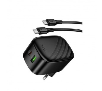 Адаптер Сетевой с кабелем Hoco CS102A USB/Type-C 30W (Type-C/Type-C) (black) (243838)#2145689