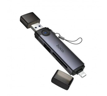 Кард-ридер Hoco HB56A Victory USB/iP 3-in-1 (metal grey) (243873)#2145691