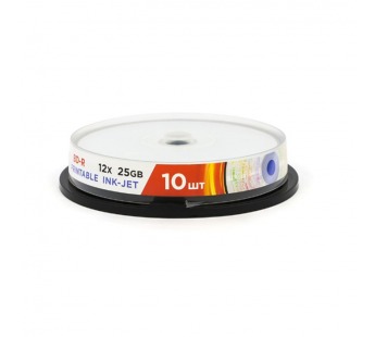 Диск MIREX BD-R 12Х 25ГБ для печати (полная заливка) Кейк бокс 10 (10/300)#2145643