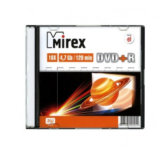 Диск MIREX DVD+R 16Х 4,7ГБ Слим кейс 5 (5/200)#2145639