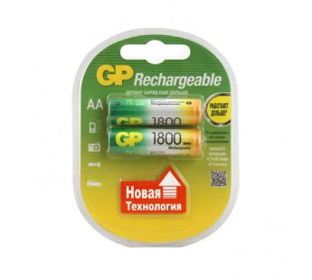 Аккумулятор бытовой GP HR6 AA BL2 NI-MH 1800mAh в пластиковой упаковке (2/20/200)#2146559