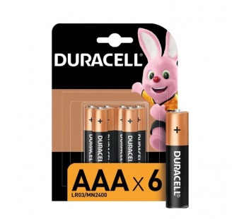 Батарейка Duracell Basic LR03 AAA BL6 Alkaline 1.5V CN (Китай) (6/48/576)#2146561