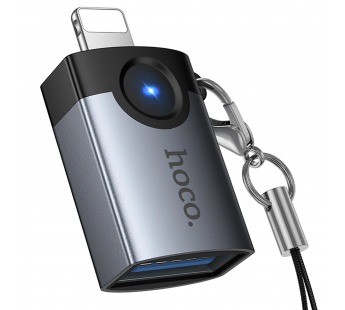Переходник USB (м) - Lightning (п) Hoco UA46 (metal gray) (243876)#2160372
