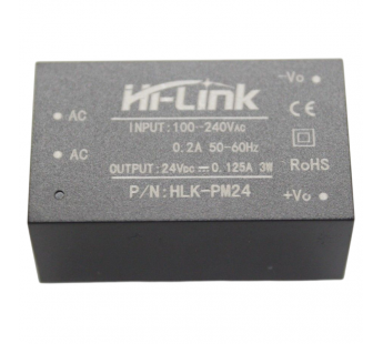 Модули питания NONAME HLK-PM24 Модуль питания AC-DCUвх=100-240В Uвых=24В Iвых=0,125А Pвых=3Вт#2147268