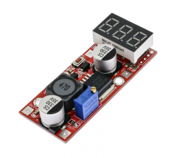 Модули питания RIDEN LM2596 Модуль Step-Down DC-DCпреобразователь Uвх=4,5-28В Uвых=1,3-25В Imax=1,5А Pвых=15Вт сцифровой индикацией напряжения (красный)#2151968