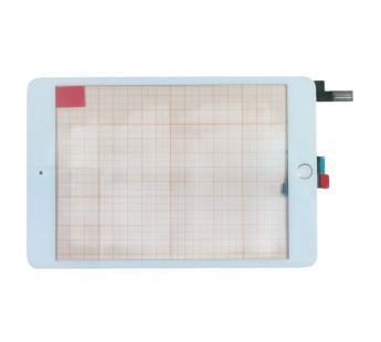 Тачскрин для iPad mini 4 (A1538/A1550) + серебряная кнопка Home(белый), ориг#2161121