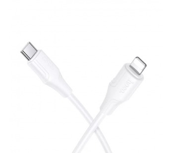 Кабель Lightning - Type-C HOCO X124 (27W/3A/1m/силиконовый) белый#2147711