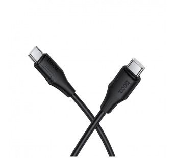 Кабель Type-C - Type-C HOCO X124 Bien, 1.0м, круглый, PD60Вт, 3.0А, силикон, цвет: черный (1/31/310)#2147736