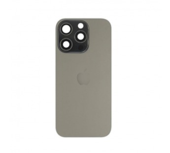Задняя крышка (стекло) в сборе с рамкой iPhone 15 Pro (Снятый) (с NFC) (Black Titanium)#2148010