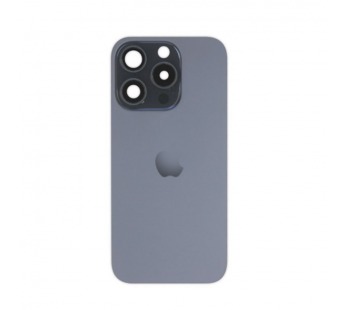Задняя крышка (стекло) в сборе с рамкой iPhone 15 Pro (Снятый) (с NFC) (Blue Titanium)#2148019